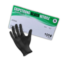 GripStrong Black Nitrile Gloves SMALL 100 PC/BX 